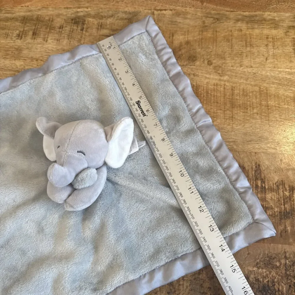 Carters Elephant Baby Lovey Security Blanket Plush Soother Gray Satin Trim